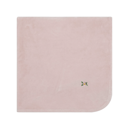 Embroidered Collar Velour Footie and Bonnet