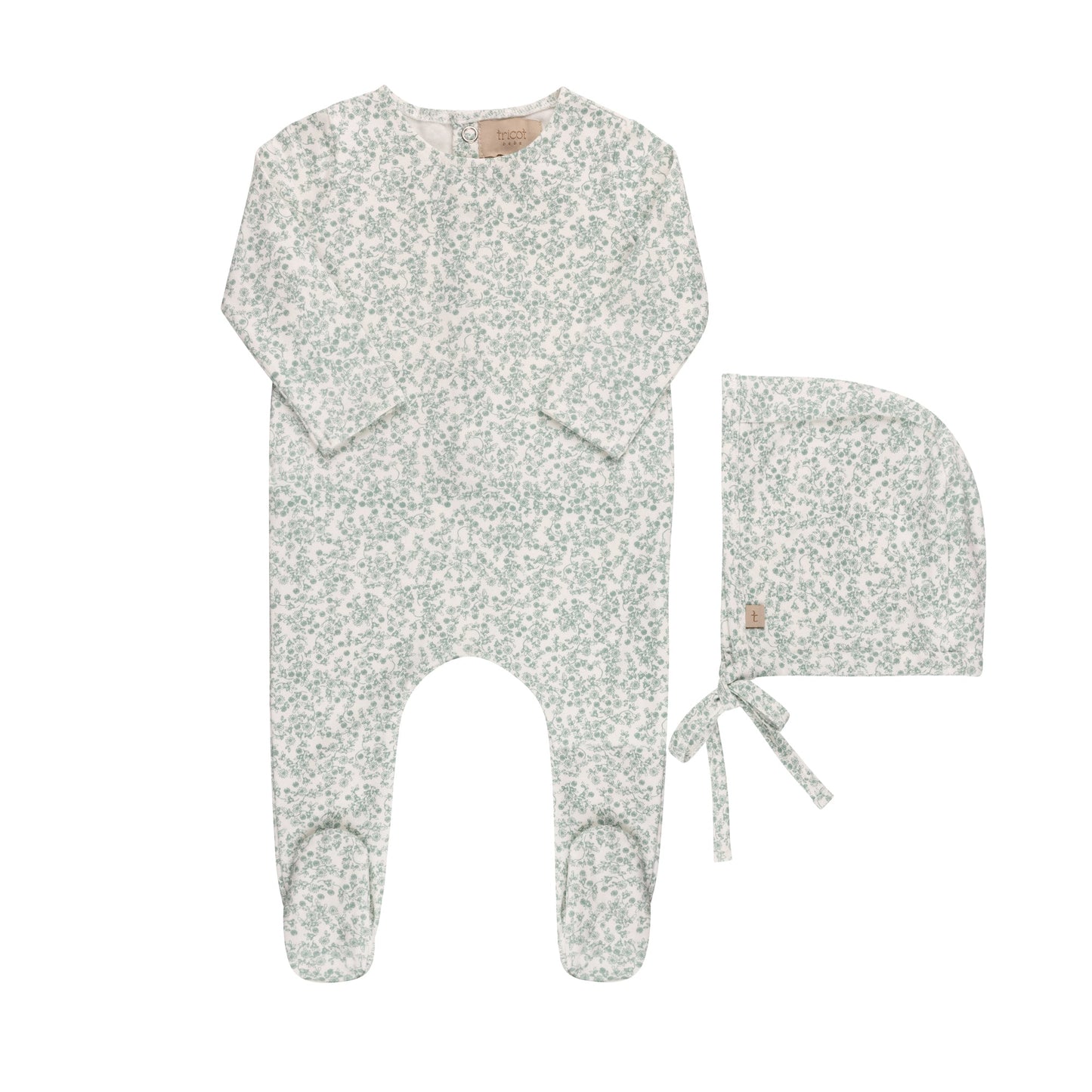 Ditsy Print Floral Footie & Hat