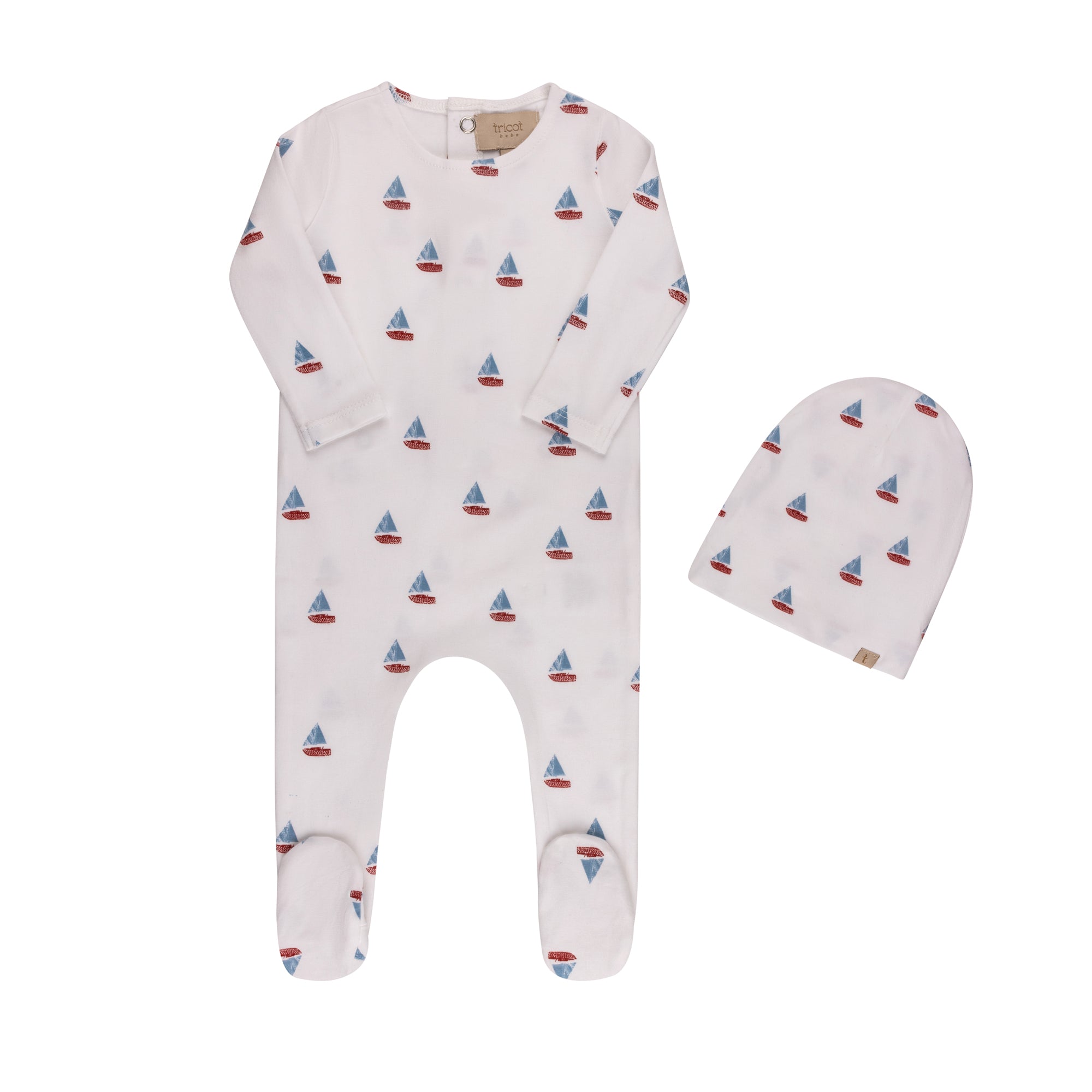 Printed Cherries/ Boat Layette Set