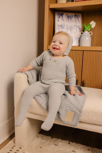 ⁠Ribbed Knit Footie and Hat
