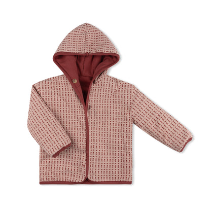 Ditsy floral print baby jacket and hat set in cotton-spandex, Tricot Bebe