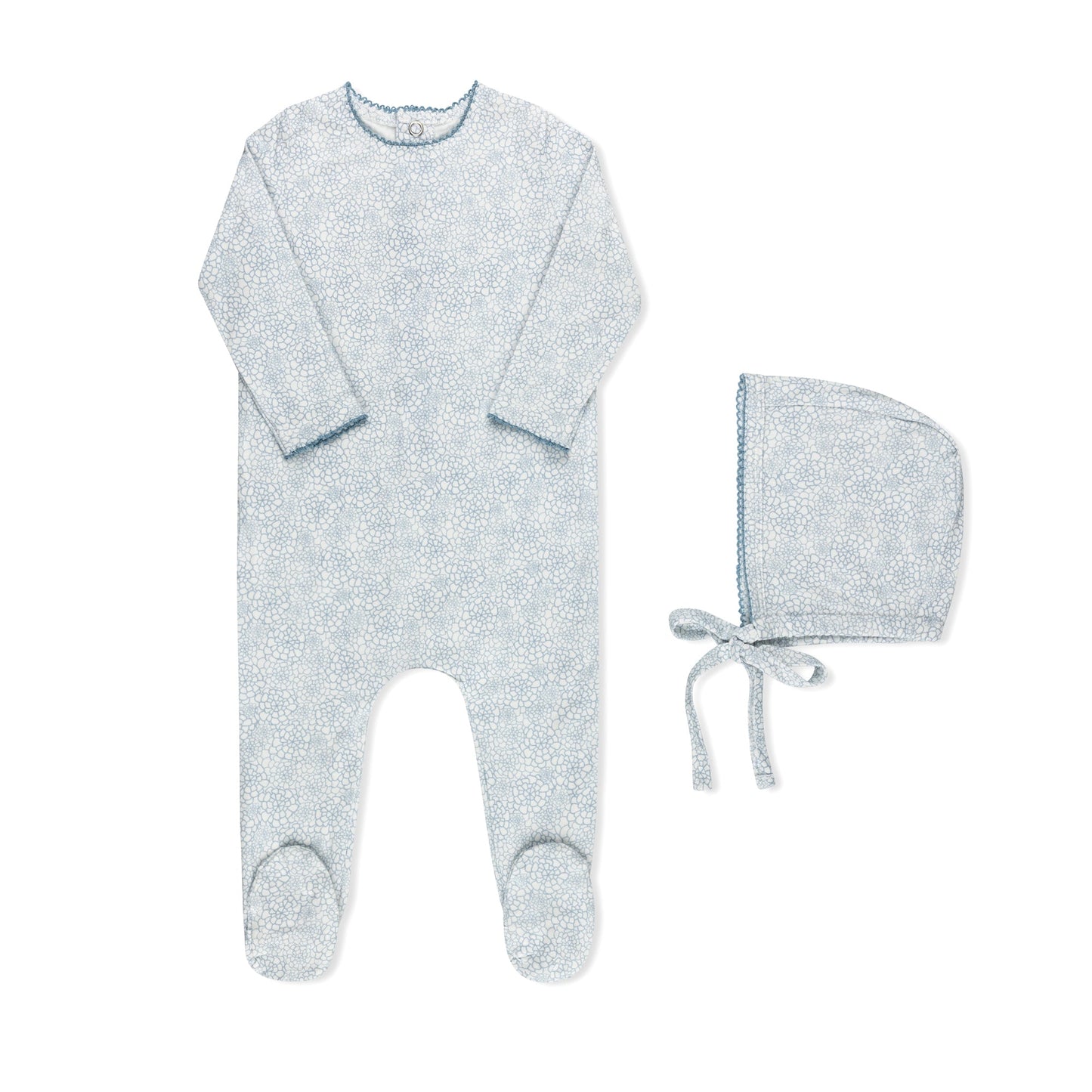 Faded watercolor floral baby footie in premium cotton-spandex, Tricot Bebe