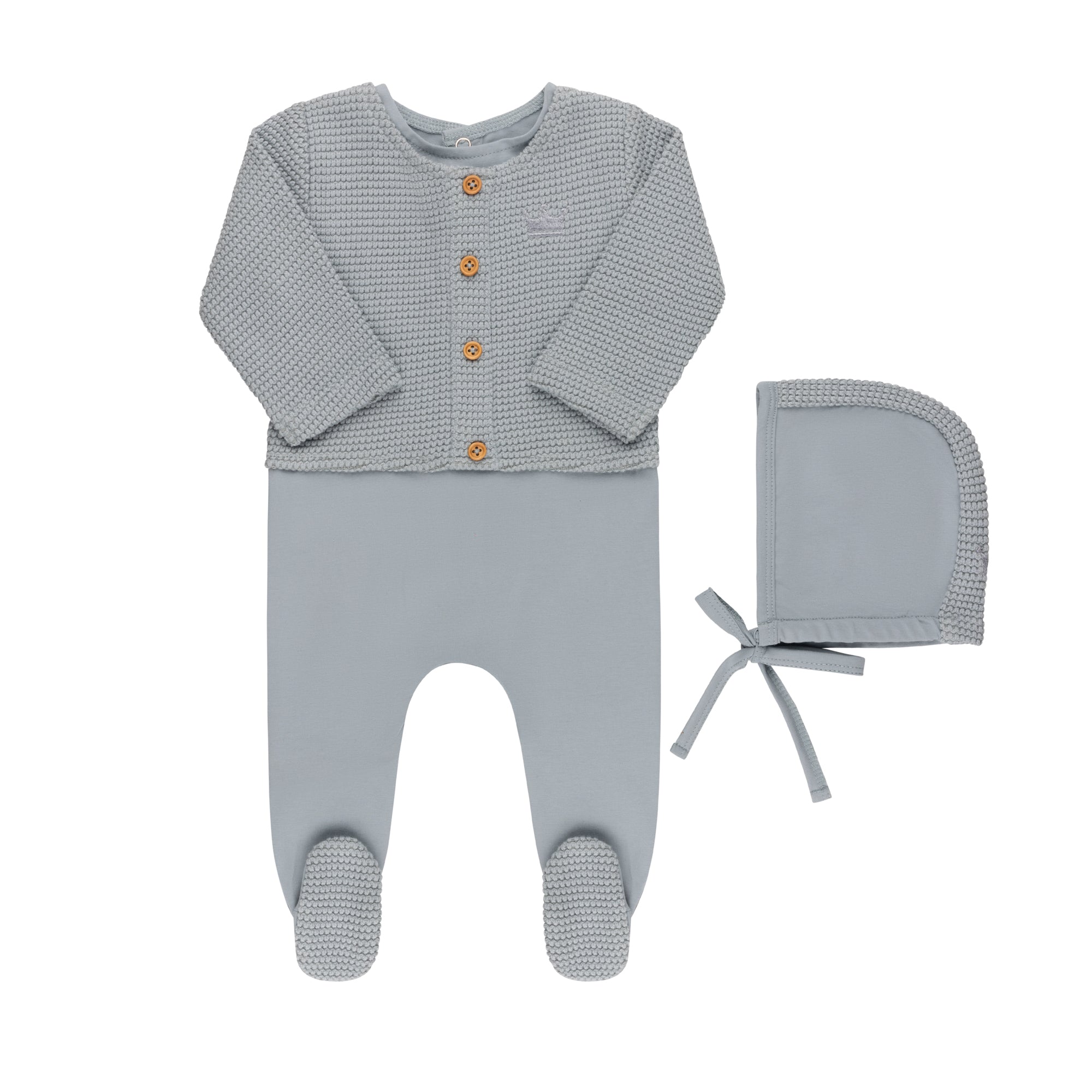 Faux Cardigan Layette Set  (Velour Edition)