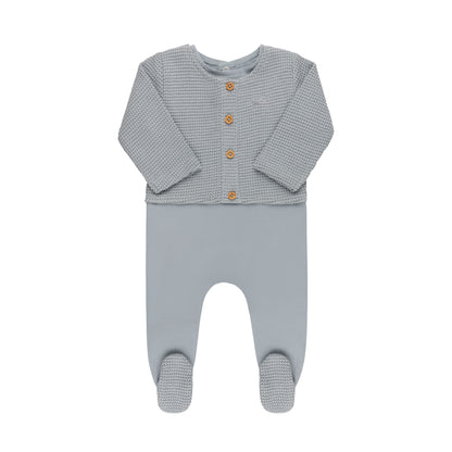 Faux Cardigan Layette Set  (Velour Edition)