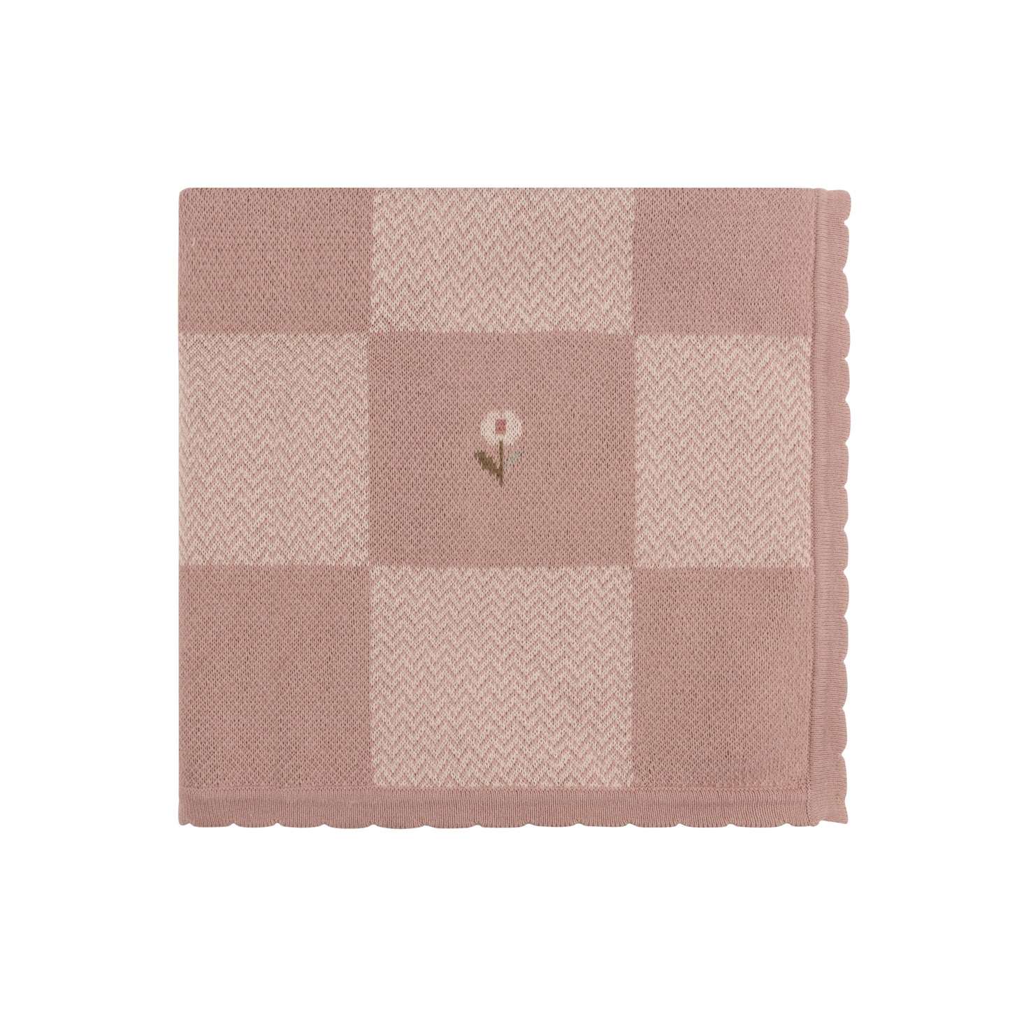 Jacquard knit baby blanket by Tricot Bebe, ideal as a baby shower gift