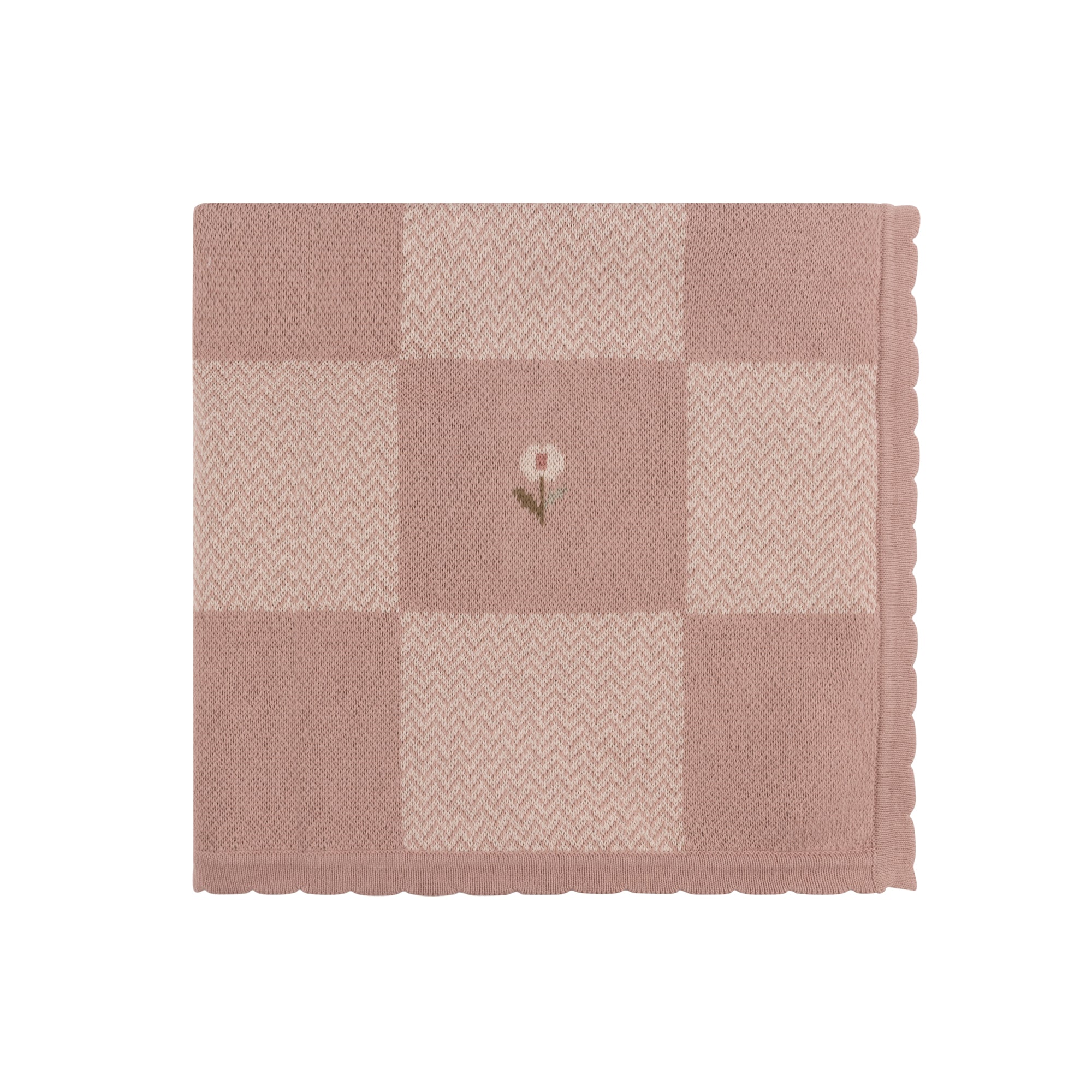 Jacquard knit baby blanket by Tricot Bebe, ideal as a baby shower gift